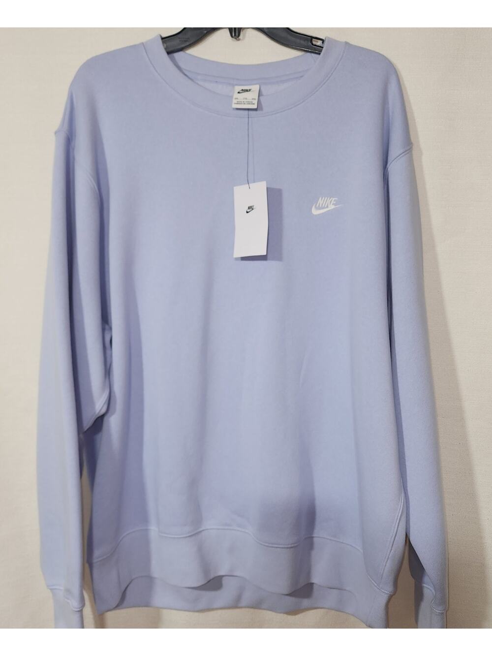 Nike Club Fleece Crewneck purple Sweatshirt men's XXL